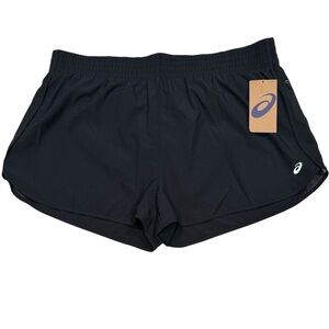 ASICS Running Short Lined Built in Panty Activewear Black NWT XL